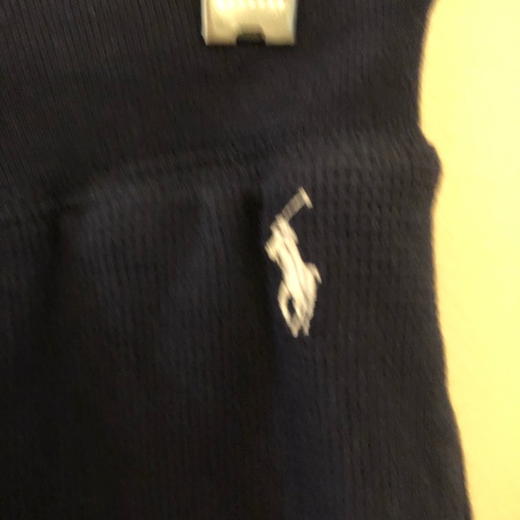 Polo Ralph Lauren navy blue wide leg waffle knit cotton draw string sweat pants - Picture 3 of 7